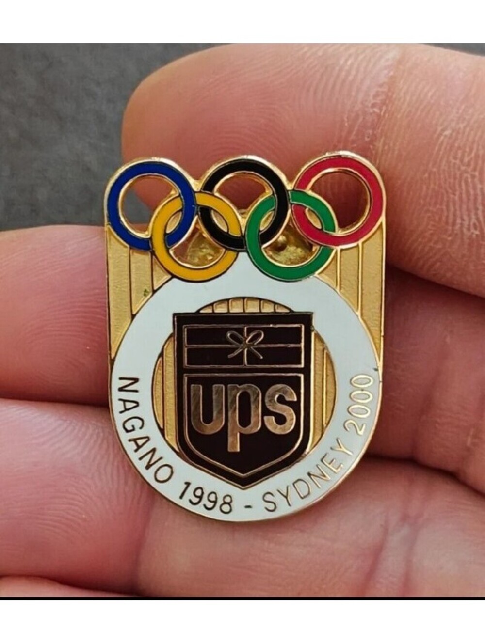 1998 Nagano and Sydney 2000 Olympics UPS Sponsor Gold Tone Pin.